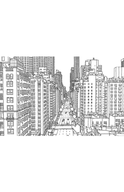 Coloring page city streets