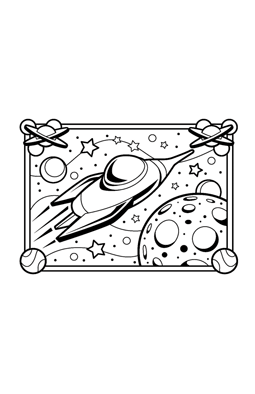 Coloring page Spaceship