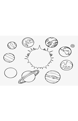 Coloring page planets 1
