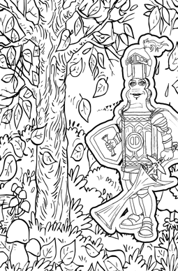 Coloring page cinna duplare with background