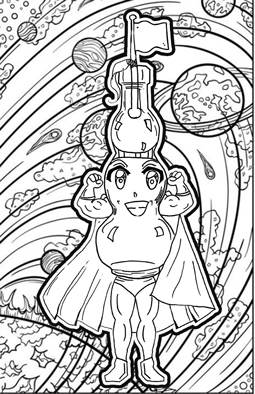 Coloring page sebastian glabyool with background