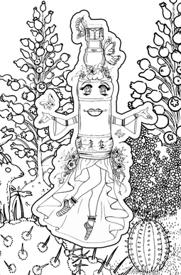 Coloring page Ivy Bien with background