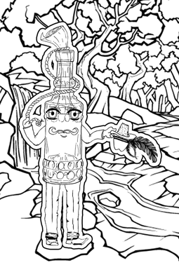 Coloring page roman justus with background