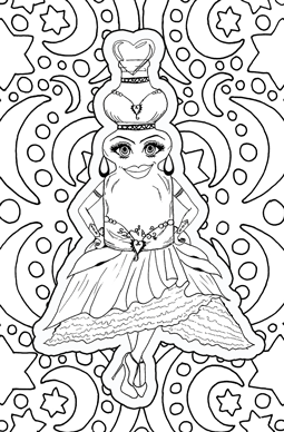 Coloring page anabelle pannier with background