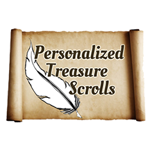 personalized treasure scrolls logo